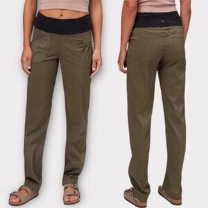 Prana Summit Pants Women's Small Army Olive Green Pull On Hiking Outdoor Active